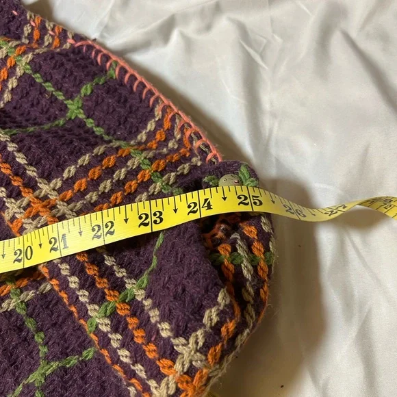 Women’s Oversized Bohemian Handbag Purse Cloth Plaid Unique Hippie - Picture 15 of 15